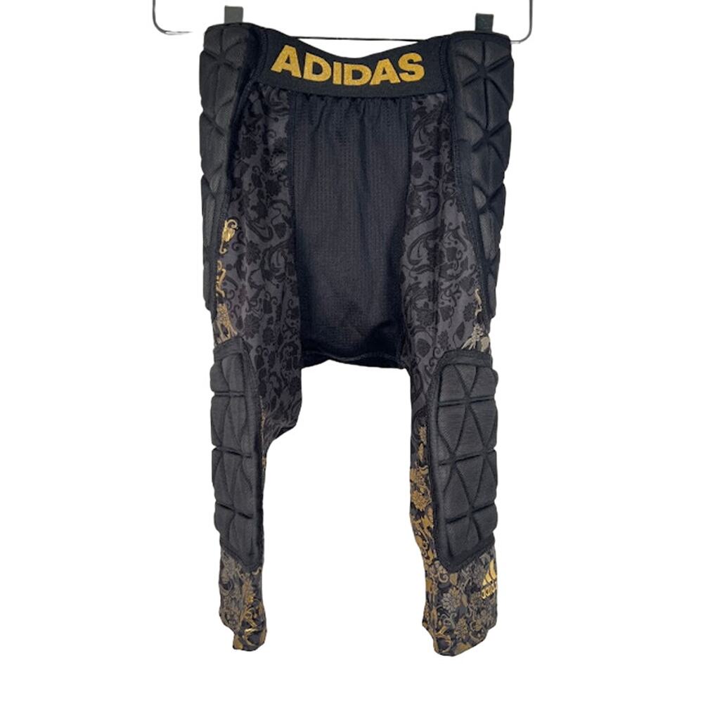 Adidas Men's Football Girdle Padded Compression Shorts S Black Gold Sports